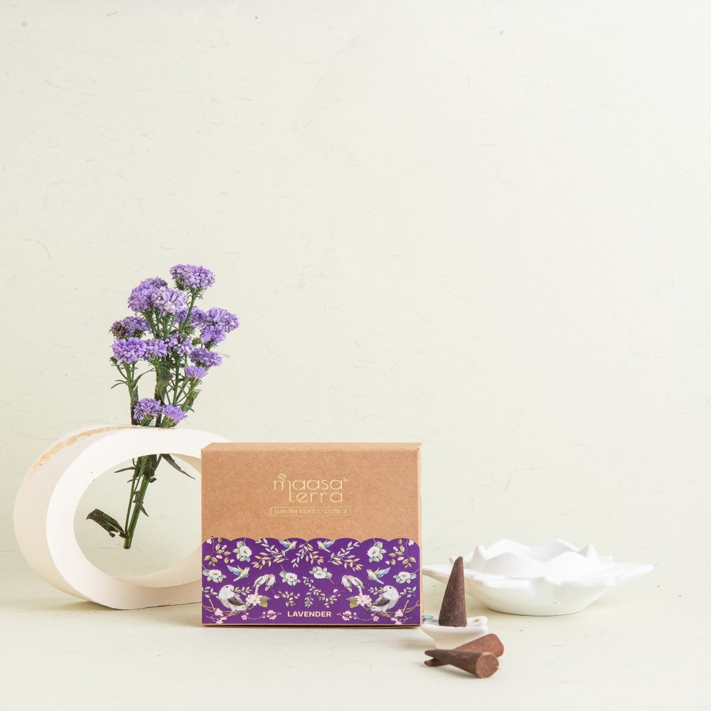 MaasaTerra Natural Dhoop Cones - Lavender
